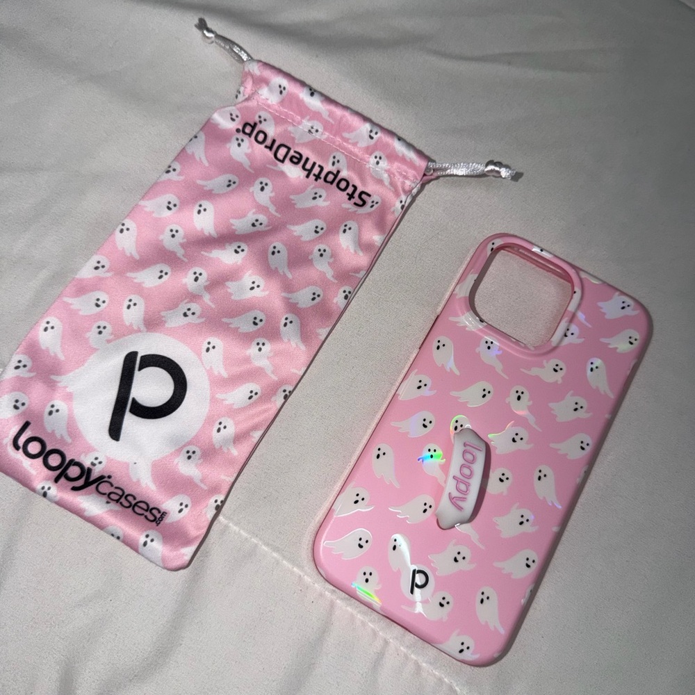 Loopy Case Pink Ghost Design